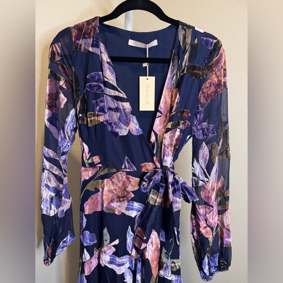 🌺Hutch Floral Maxi Velvet Wrapped Dress - Picture 3 of 8